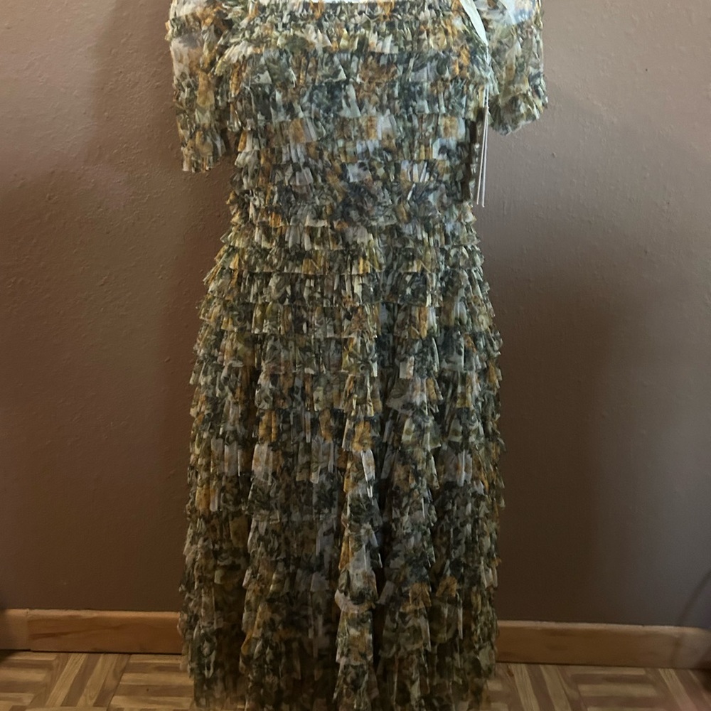 Mac Duggal Multicolor Ruffle Midi Dress - Picture 8 of 9